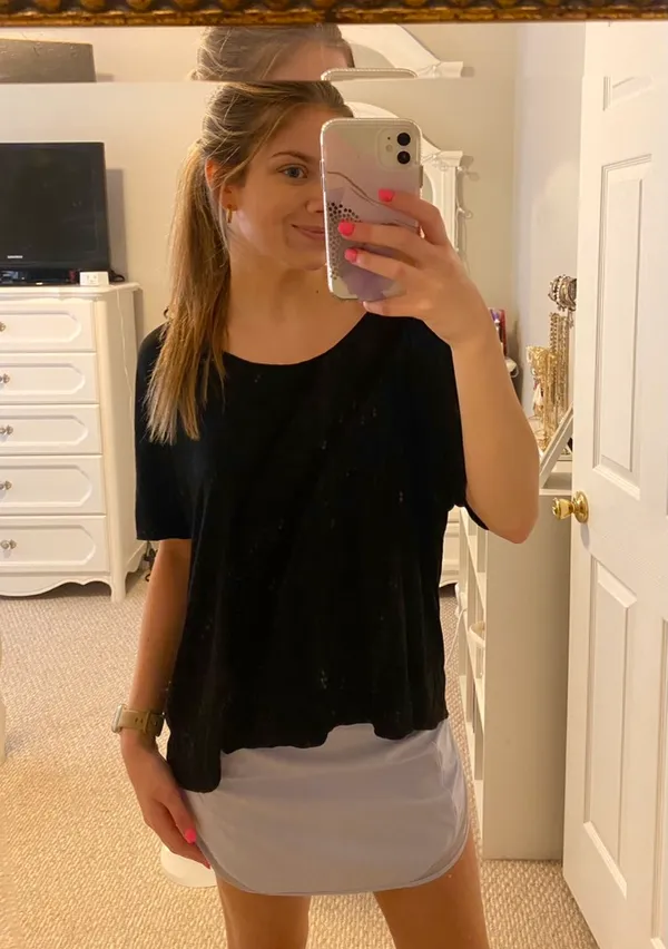 SheIn V-neck Batwing Sleeve Slouchy Tee - Image 3
