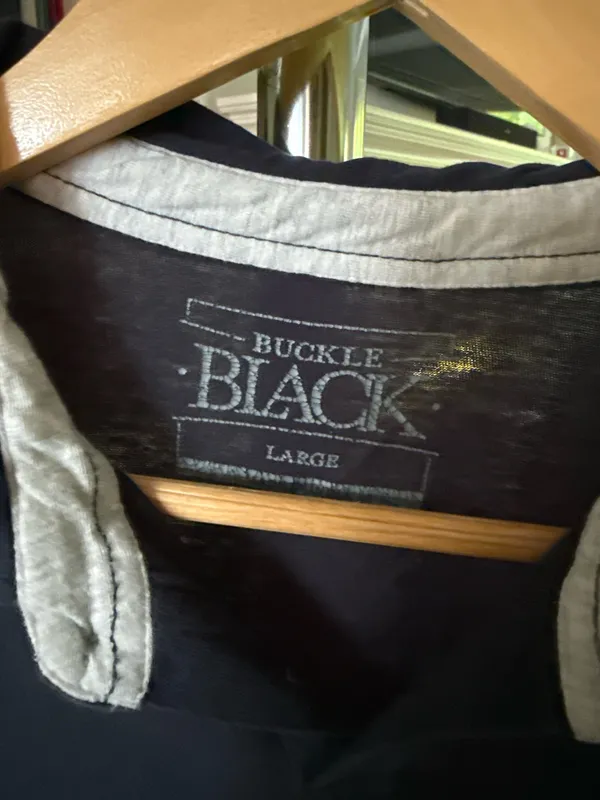 Buckle Black Navy Polo Shirt Mens - Image 3