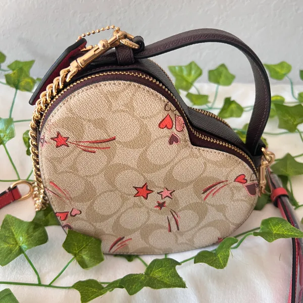 Coach Heart Crossbody In Signature Canvas With Heart And Star Print ck523 - Image 3
