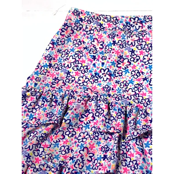 Lilly Pulitzer Womens 8 Floral Ruffle Mini Skirt Pink Blue Tiered Lined - Image 12