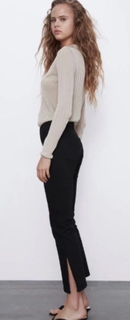 STRETCH SLIT HI RISE JEANS TRE (Size 27) - Image 3