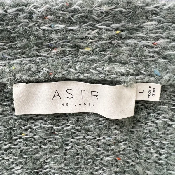 ASTR‎ The Label Sage Green Wrap Knit Sweater Womens Size Large Cozy Textured Top - Image 3