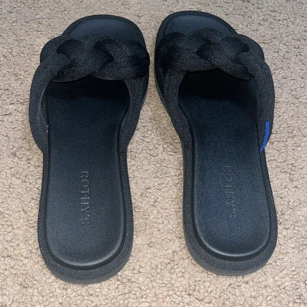 ROTHY'S The Summer Sandal‎ Braided Slide Black 10.5 - Image 5