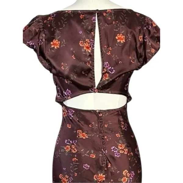 Free People Dainty Lace Retro 90s Butterfly Babe Maxi Dress Brown Combo Medium - Image 10