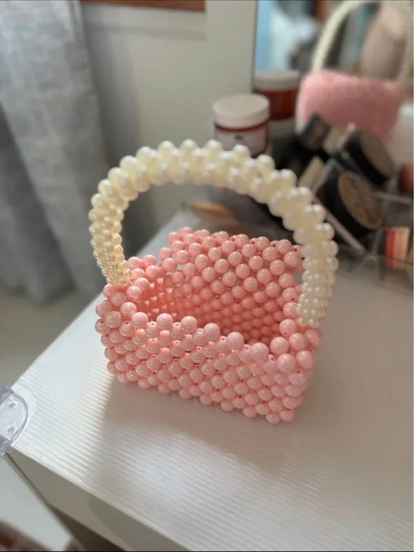 Handmade Pink Beaded Top - Image 2