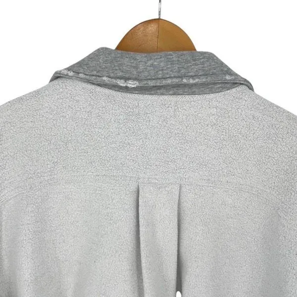 Altar’d State Women’s Reversed Sweatshirt Medium Gray Button Up Flannel Casual C - Image 4