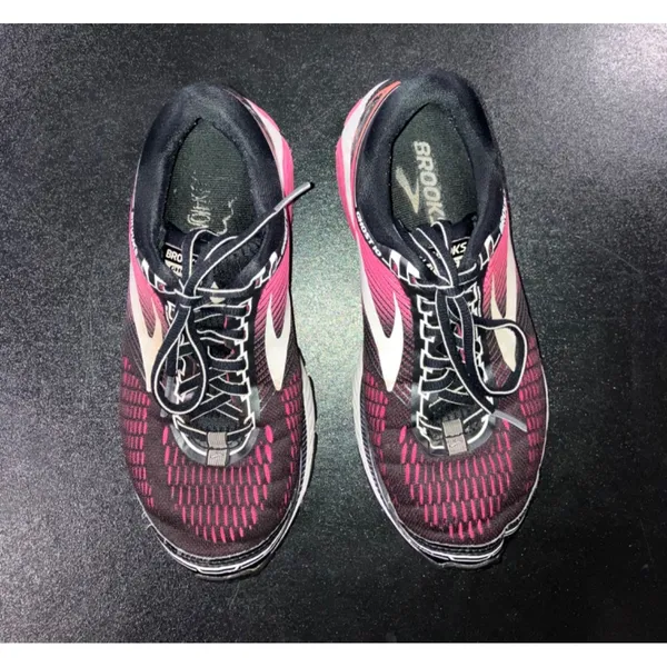 Womens Brooks‎ Ghost 10 Cloud Cushion Athletic Running Shoes Size 7.5 Black Pink - Image 9