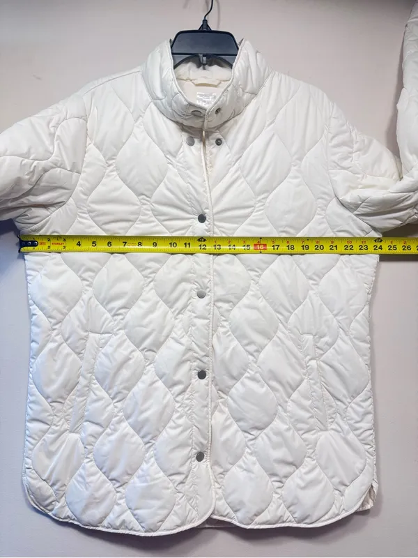 32 Degrees Heat Women's Quilted Jacket Puffer Coat, cream NWOT large - Image 2