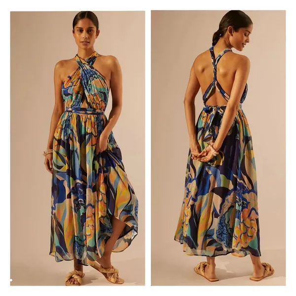 Anthropologie Alexandra Farmer Printed Maxi Dress - Image 3