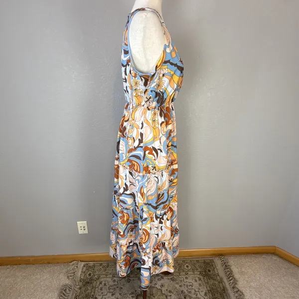 Boston‎ Proper Tiered Midi Maxi Dress Size S Sleeveless V-Neck Retro Paisley - Image 6