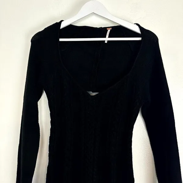 FREE PEOPLE Small World Mini Dress in Black Size Medium - Image 6