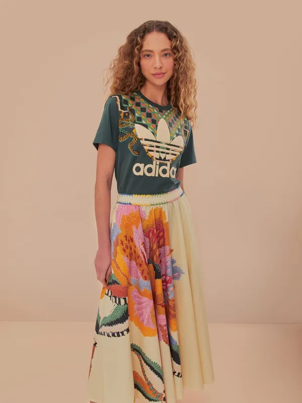 NWT Farm Rio beige lucy floral maxi skirt Sz Medium - Image 5