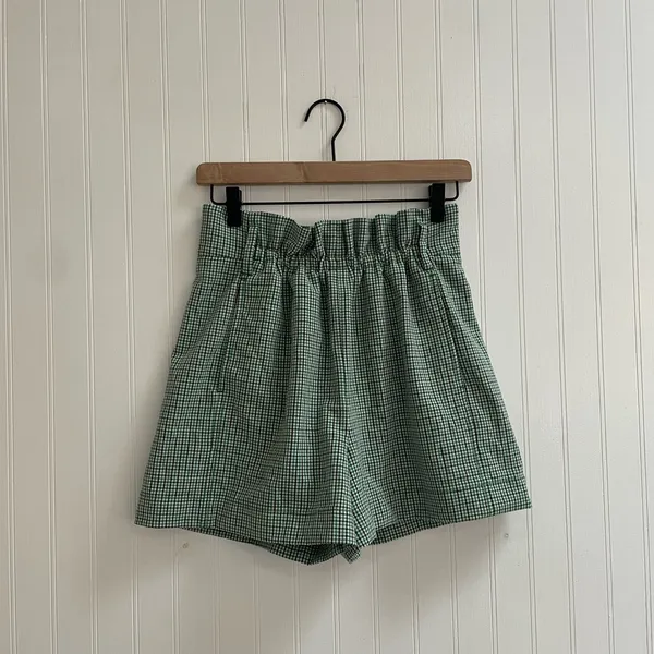 WILFRED Aritzia Gelas High Rise Paperbag Waist Gingham Paid Picnic Shorts Size 4 - Image 7