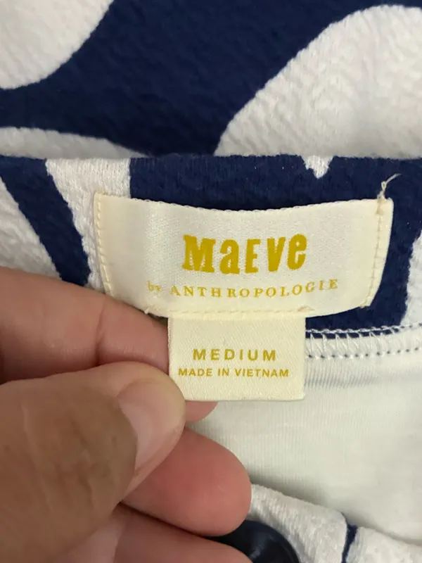 Maeve By Anthropology Amiens Flounce Floral Blue & White Midi Skirt M - Image 13