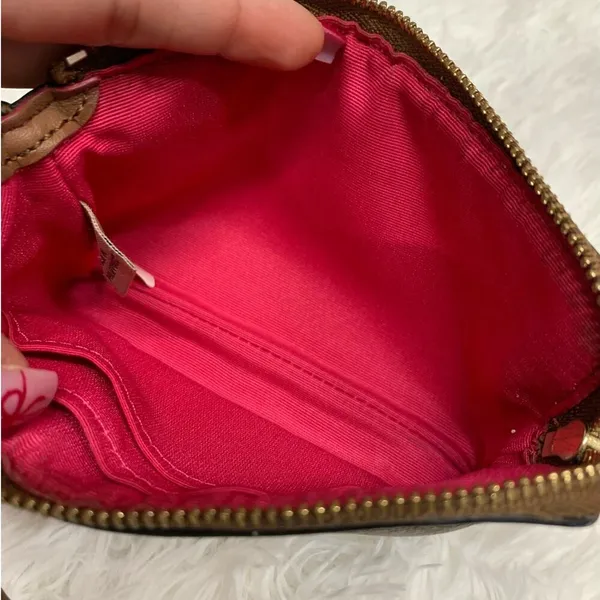 COACH Brown Coated Canvas Wristlet - Image 5