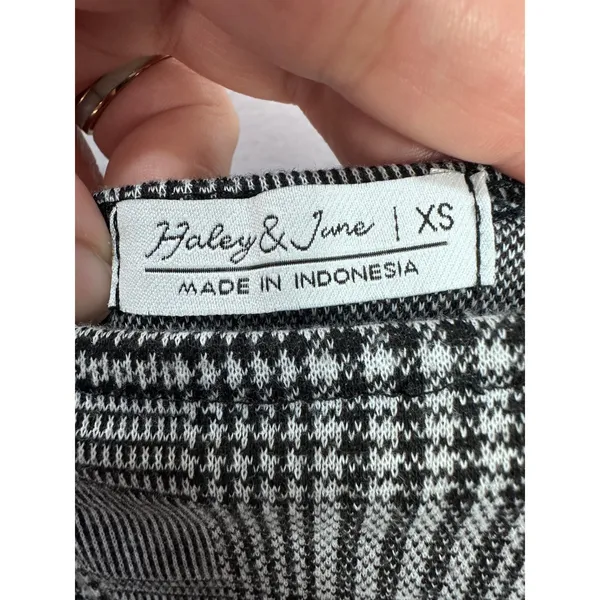 Haley & June Womens XS‎ Glen Plaid Mini Dress Open Back Preppy Academia Chic - Image 2