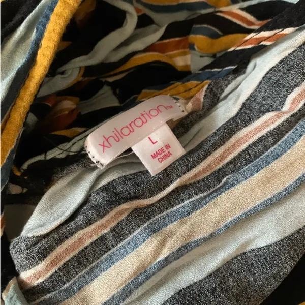 Xhilaration Multicolor Striped Wide Leg Jumpsuit L - Image 4