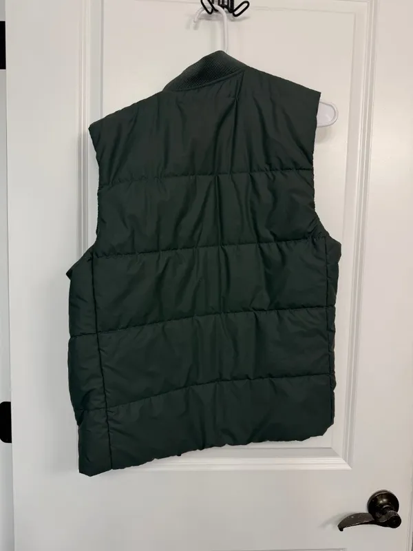 Zara Dark Green Puffer Vest Full Zip Women’s Small - Image 5