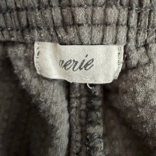 Aerie Charcoal Gray Corduroy Wide‎ Leg Pants Small Drawstring Elastic Waist - Image 3