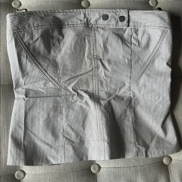 Zara Creme Pinstriped Strapless Tube Top Size Small - Image 3