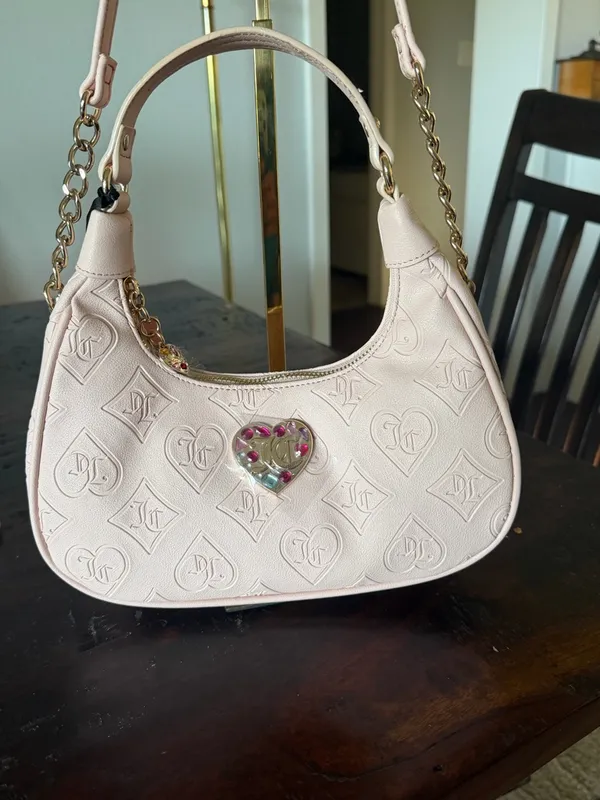 Juicy Couture Blush Pink Clay Glitzed out Hobo. Brand new w/ tags. Flawless - Image 4