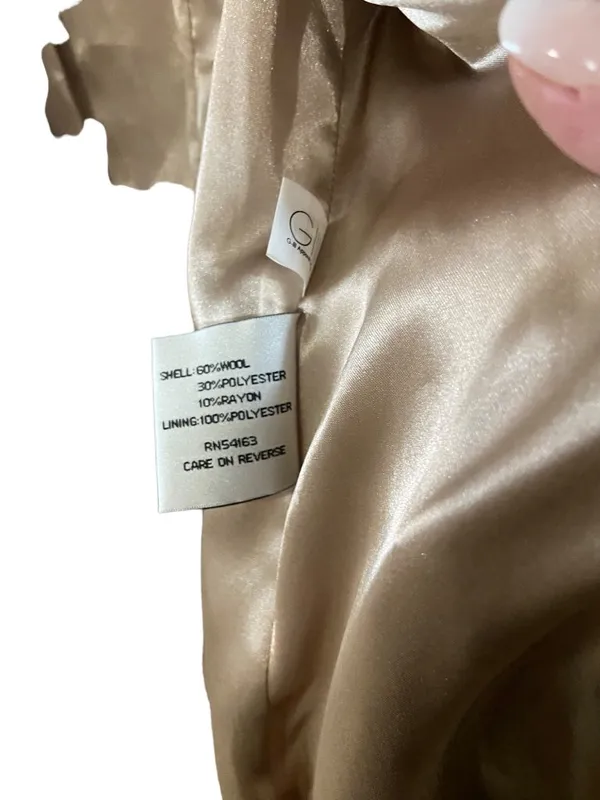 Kenneth Cole New York Peacoat Beige Size 6 Y2K Neutral Old Money Classic Preppy - Image 5