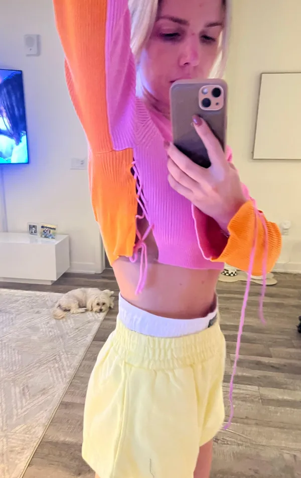 Boutique Crop Top Orange - Image 3