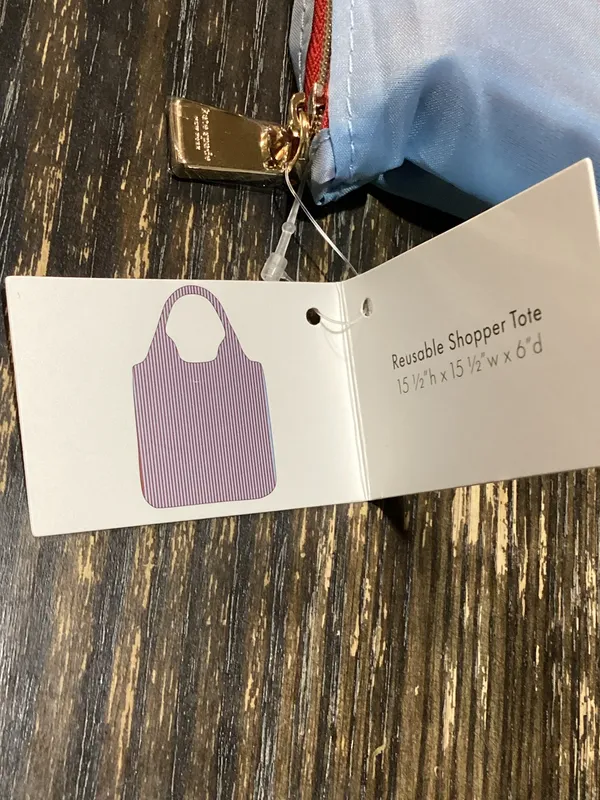 kate spade Light Blue over-packer Reusable Shopper Tote - Image 4