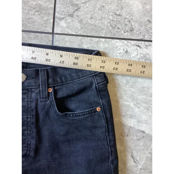 Denim Forum The Arlo High Rise Straight Jeans Black 28L Organic Cotton - Image 3