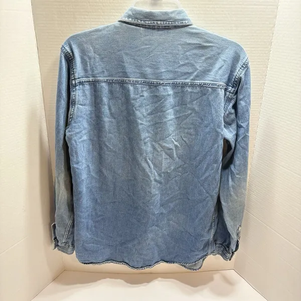 Vintage Way To Go Blue Denim Button Down Women’s S Embroidered Shirt Cottagecore - Image 5