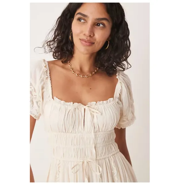 NEW Free People Falling Sun Puff Sleeve Midi Dress Size XS - Image 6