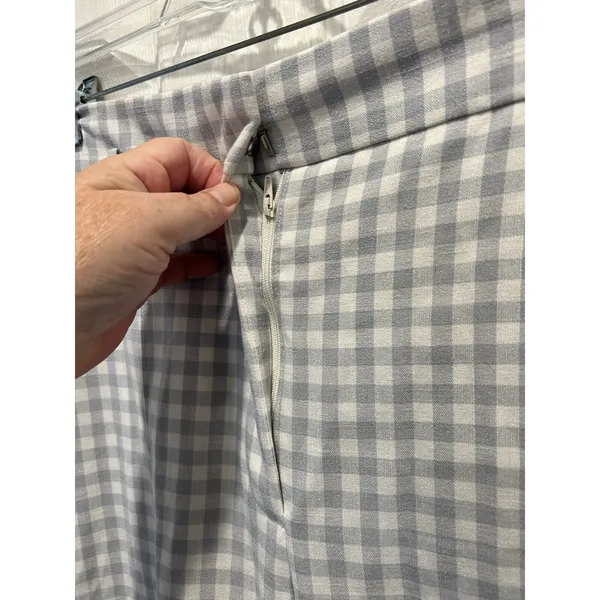 Ann Taylor Blue Gingham Check Ankle Pants Womens Size 14 Stretch‎ Career Office - Image 3
