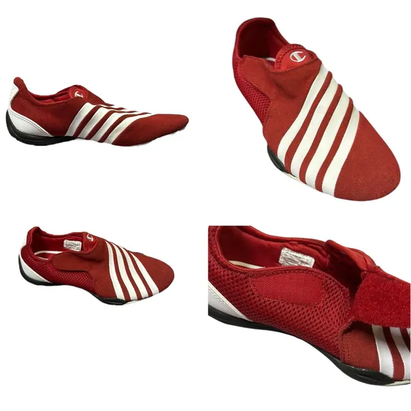 Champion Red and White Breeze Striped Suede Leather Shoes Womens 5.5 - Image 2