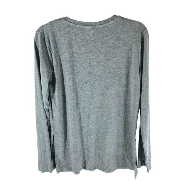 Fabletics Womens Work Out Top Long Sleeve Side Slits Heathered Gray S - Image 2