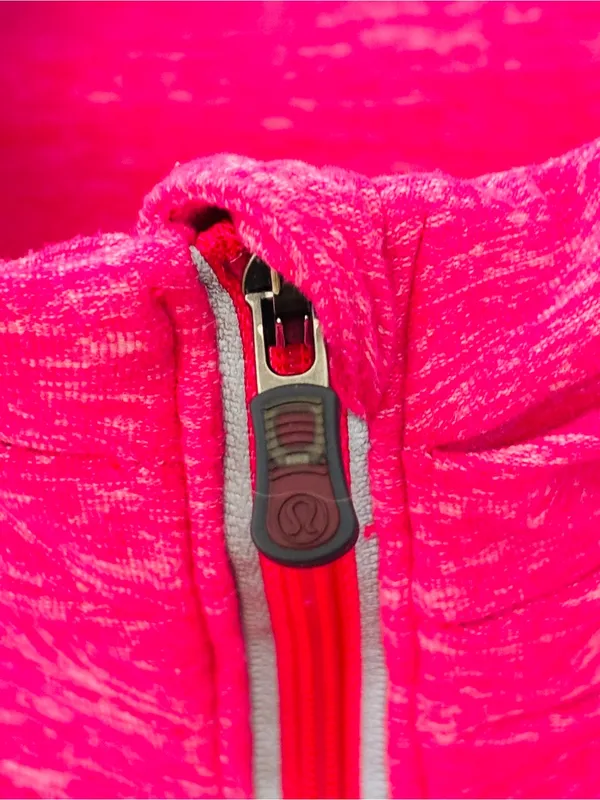 Lululemon womens hot pink half zip long sleeve pull over fitness top size 10 - Image 3
