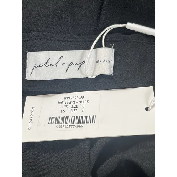 Petal & Pup Hallie Pants Black Wide Leg Slit Hem Pull On Stretch Pants 4 NWT - Image 6