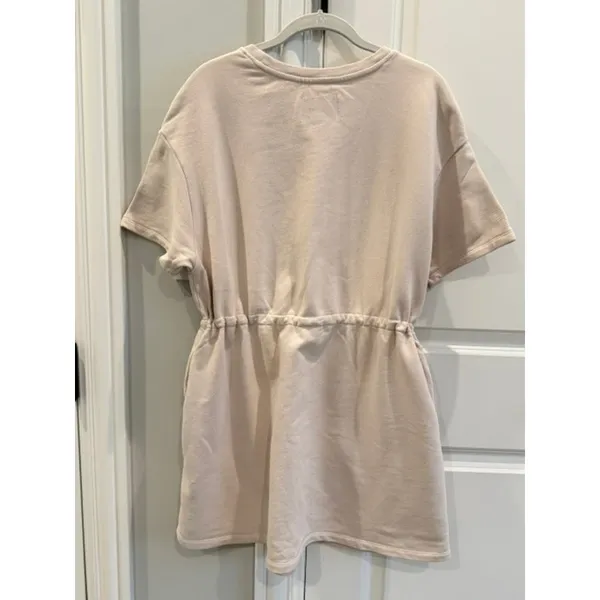 UGG Anisha French Terry Drawstring Waist Pocket Dress Small Cream Beige - Image 10