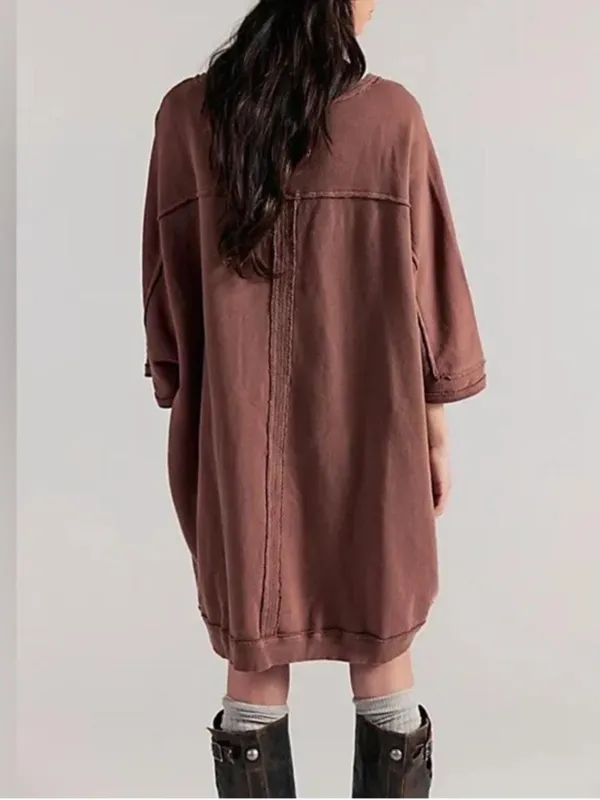 Free People We The People Mari Muscle Pullover Brown Large - Image 2
