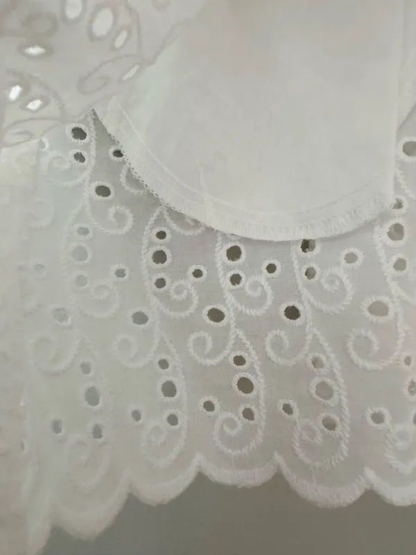 Anthropologie The Tobie Eyelet Mini Shirt Dress by Exquise, Size SP - Image 14