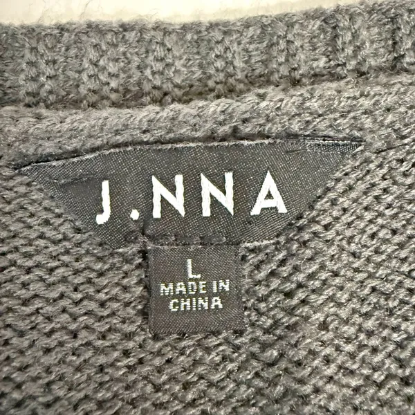 J.Nna Floral Embroidered Cardigan Gray Size L - Image 8