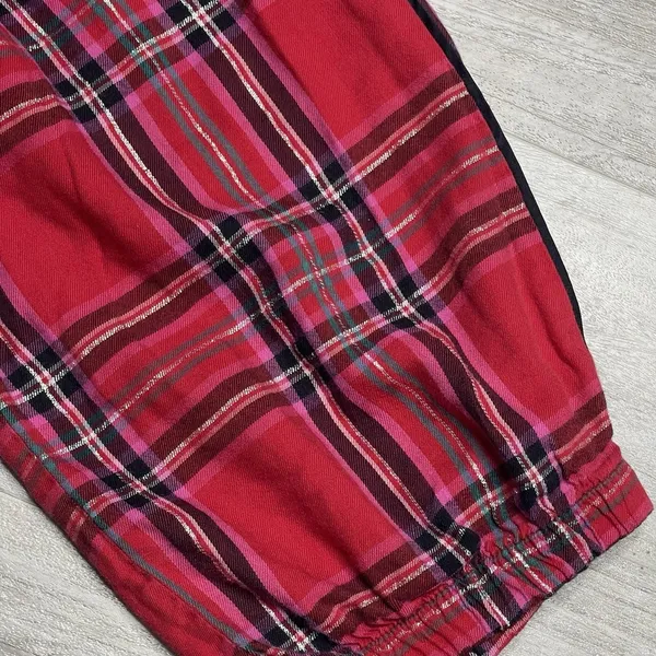 Victoria's Secret Lounge Pants Red Black Plaid Pajama Bottoms Jogger Small Z-257 - Image 4