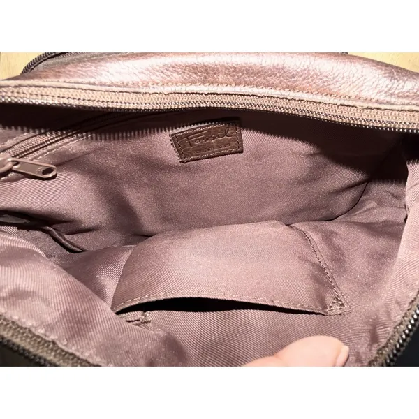 Vintage Fossil Brown Pebbled Leather Shoulder Handbag Y2K F‎ - Image 9