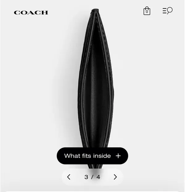 Coach Slim Signature Wallet Leather Black - Image 3