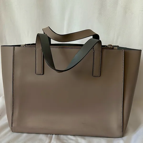 Kate Spade Authentic Gorgeous Light Gray/Taupe Leather Bag Purse 🌺🌺 - Image 2