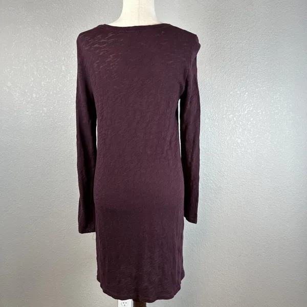 ATM Anthony Thomas Melillo Long Sleeve Tunic Dress Size M Maroon Peruvian Cotton - Image 4