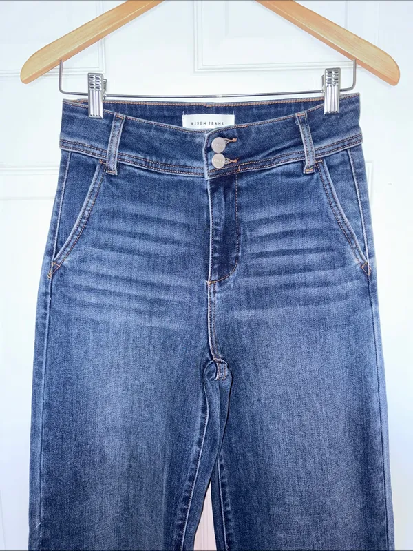 Risen Slant Pocket Wide Leg Jeans Blue Size 26 - Image 7