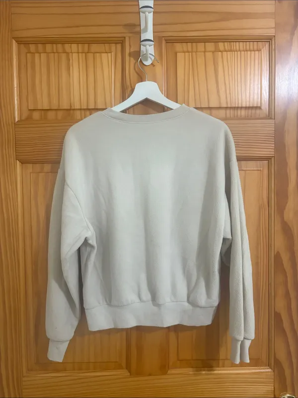 Old Navy Size Small Off-White Fleece Pullover Sweatshirt - Image 4