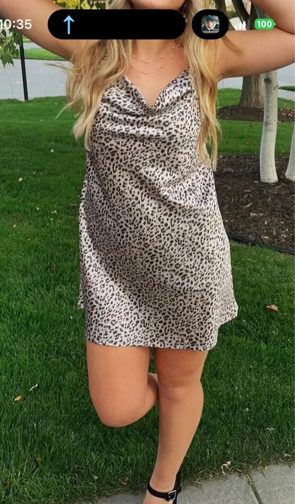 Cheetah Satin Mini Dress Princess Polly - Image 5