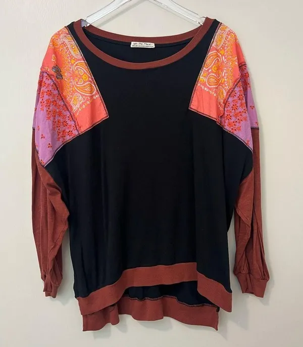 Free People Feeling It Patchwork Top size XL - Image 3