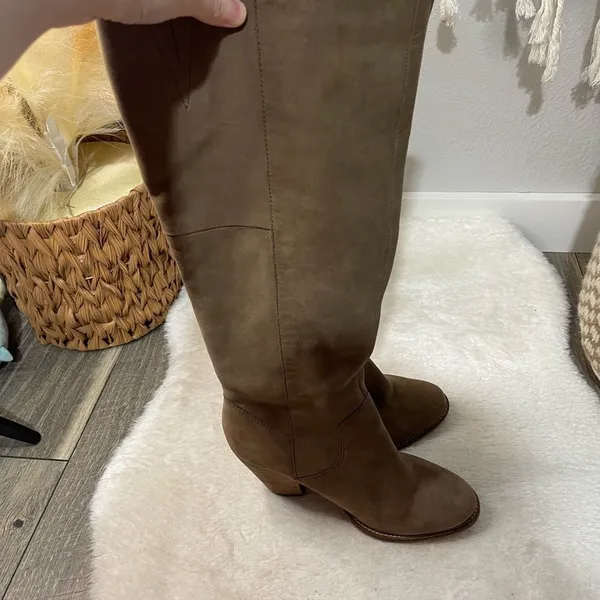 Aldo Tan Brown Heeled Knee High Boots - Image 3